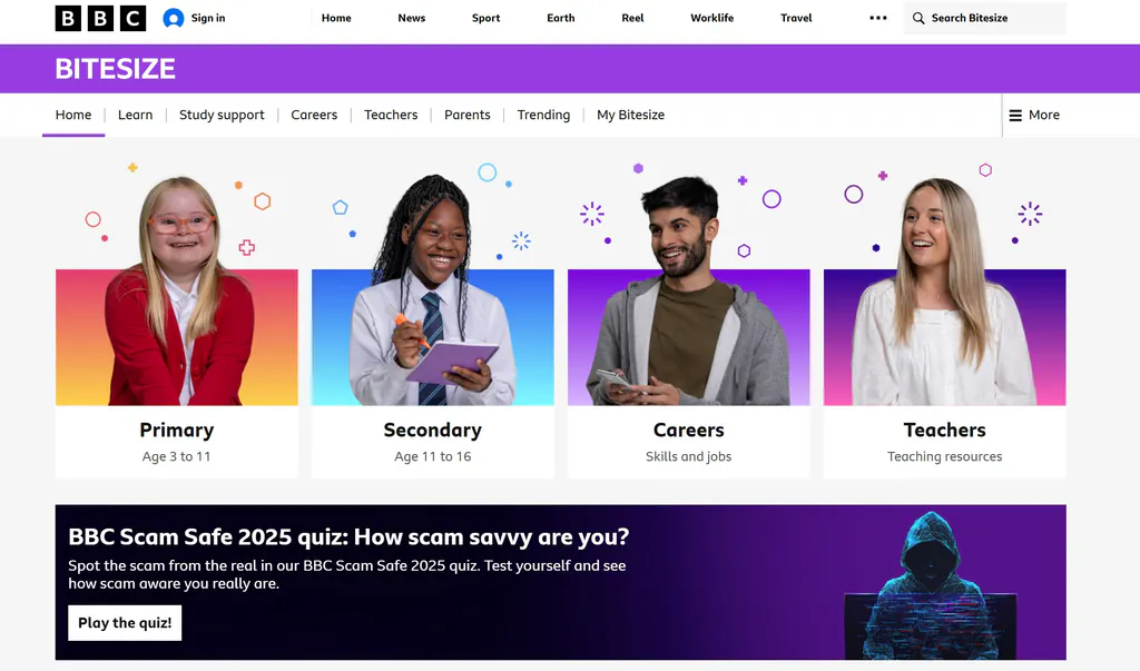 BBC Bitesize  ——英国最权威、最受学生欢迎的免费学习平台