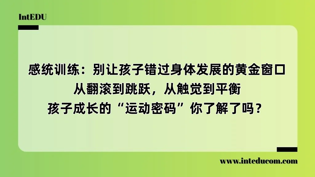  感统训练：别让孩子错过身体发展的黄金窗口 