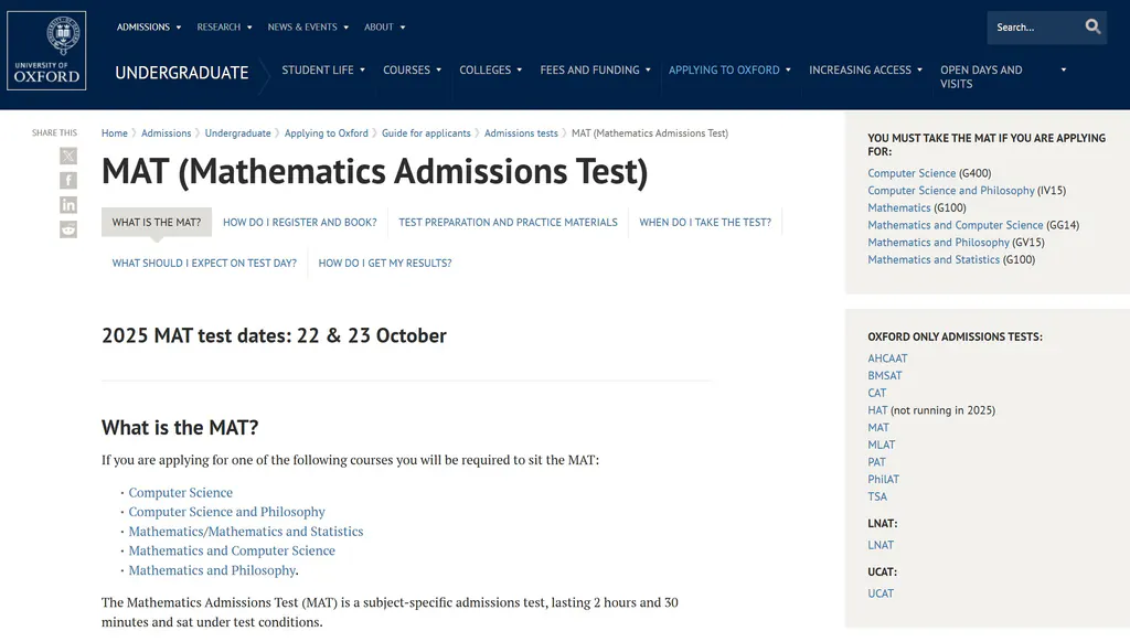  一文讲清 MAT：牛津、帝国理工数学类专业的“敲门砖”