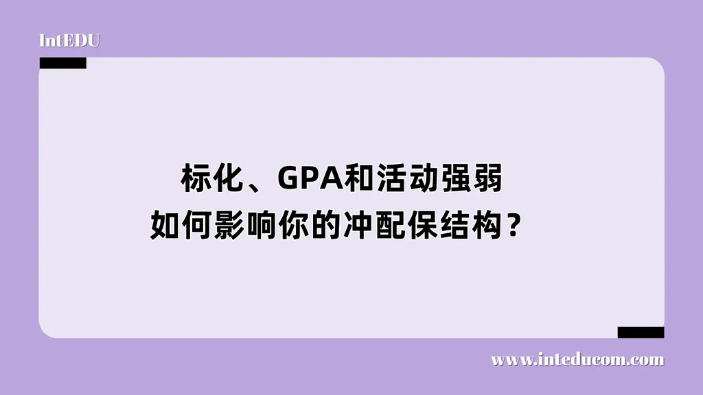 标化、GPA和活动强弱如何影响你的冲配保结构？