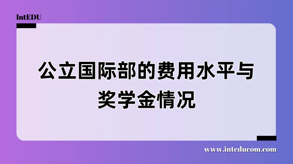 公立国际部的费用水平与奖学金情况