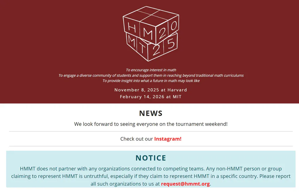  HMMT（Harvard–MIT Math Tournament） ——美国最顶尖的高中数学团赛