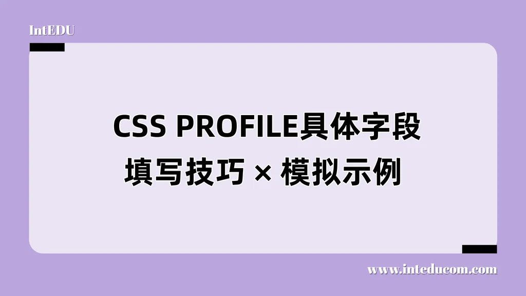  CSS PROFILE具体字段填写技巧 （含模拟示例）