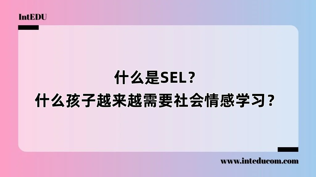 什么是SEL？为什么孩子越来越需要社会情感学习？