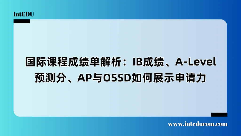  你的成绩单，不只是分数——它是大学识别“学术潜力”的关键信号