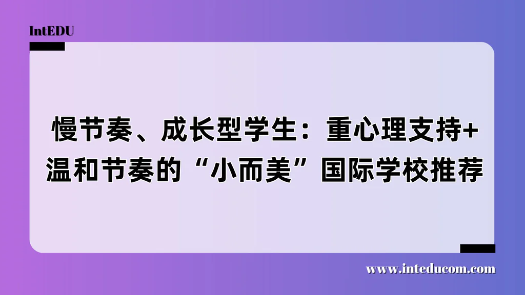  慢节奏孩子适合什么样的国际学校？
