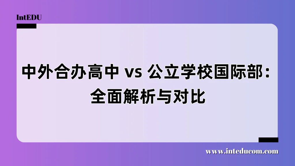  中外合办高中 vs 公立学校国际部：全面解析与对比