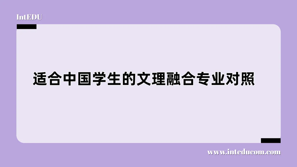 适合中国学生的文理融合专业对照