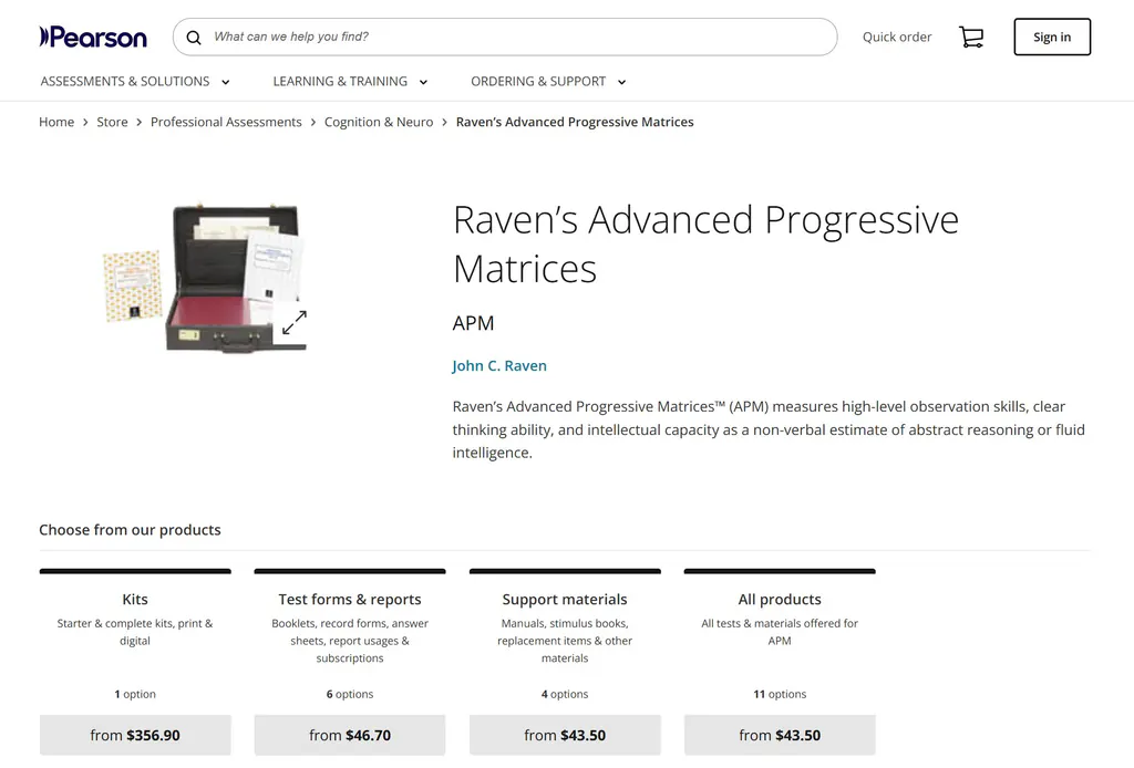  Raven’s Advanced Progressive Matrices（APM）  ——非语言智力测评的“精英版”