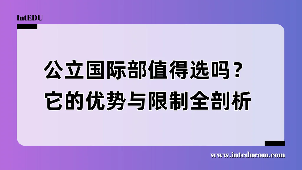 公立国际部值得选吗？它的优势与限制全剖析