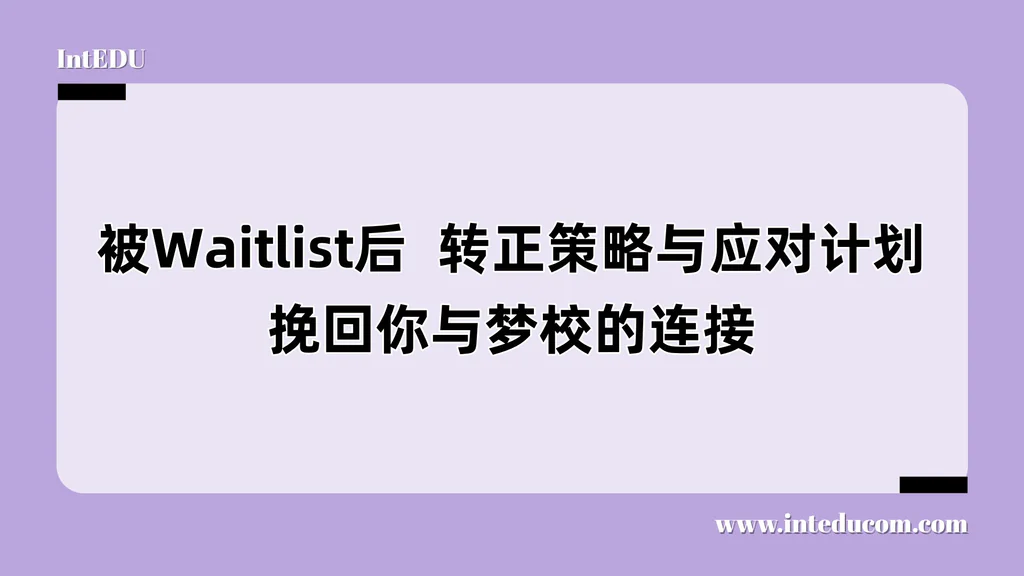被Waitlist后，转正策略与应对计划，挽回你与梦校的连接
