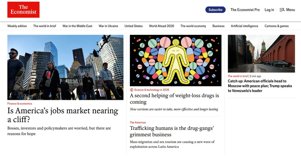  《The Economist》经济学人  ——全球影响力最大的时政、商业、思想周刊，为学生与家长打开“世界的底层逻辑”