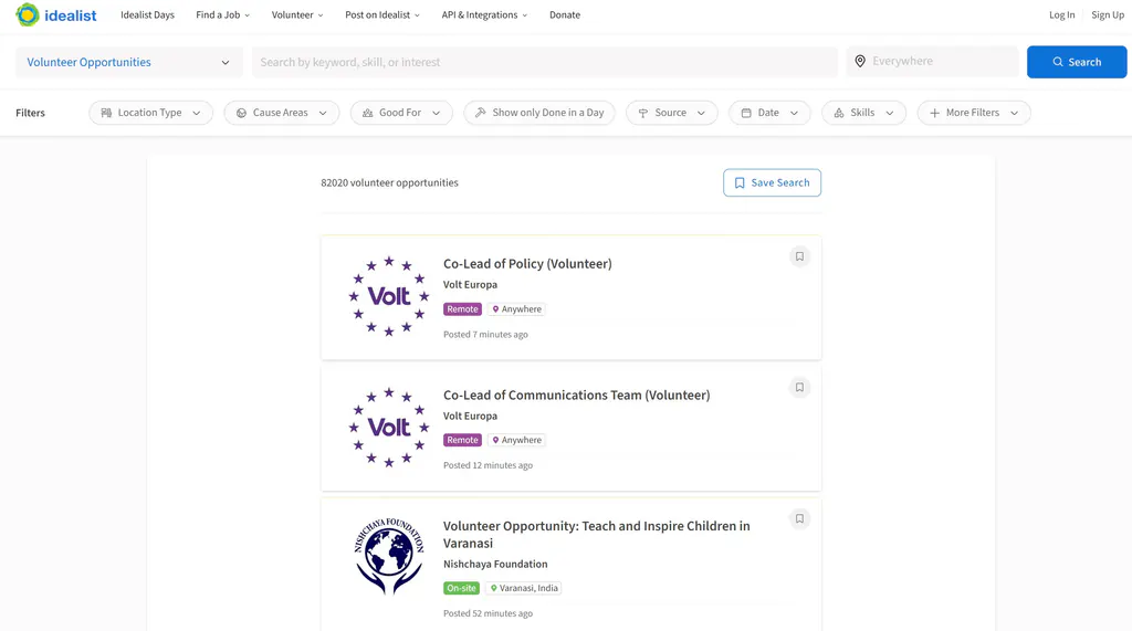 VolunteerMatch  ——全球最大志愿服务匹配平台，让“想帮忙的人”和“需要帮助的世界”相遇