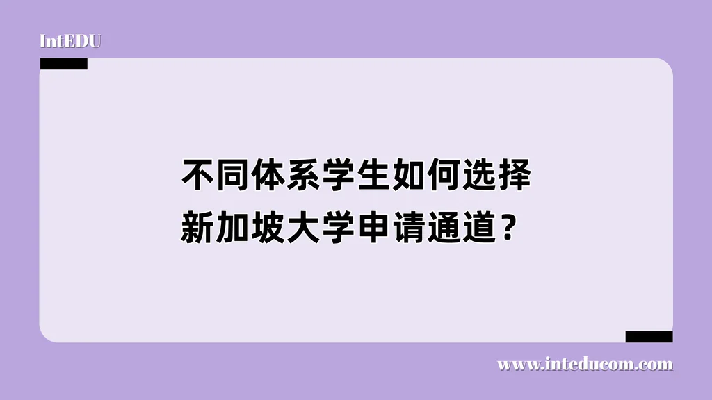 不同体系学生如何选择新加坡大学申请通道？