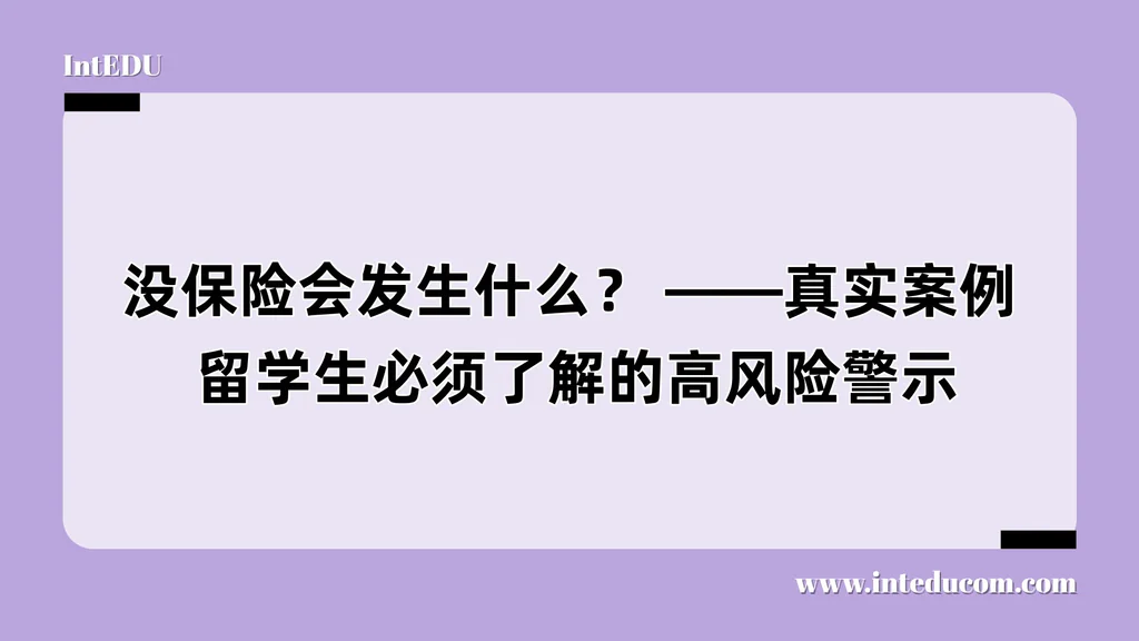  没保险会发生什么？ ——真实案例 × 留学生必须了解的高风险警示